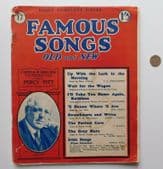 Famous Songs 17 Percy Pitt vintage 1930 music book Grey Mare Wait For the Wagon